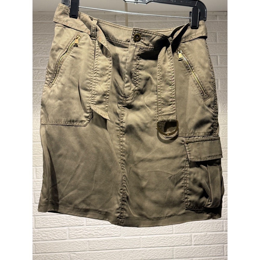 Lauren Ralph Lauren Skirt Women's Belted‎ Utility Cargo Mini Olive Green